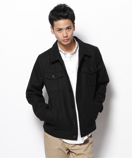 WEGO(ウィゴー)の「メルトンGジャンⅡ(ブルゾン・メンズ・ブラック/ダークグレー/ベージュ/ネイビー/ワイン・MEDIUM/LARGE)」の8枚目の写真