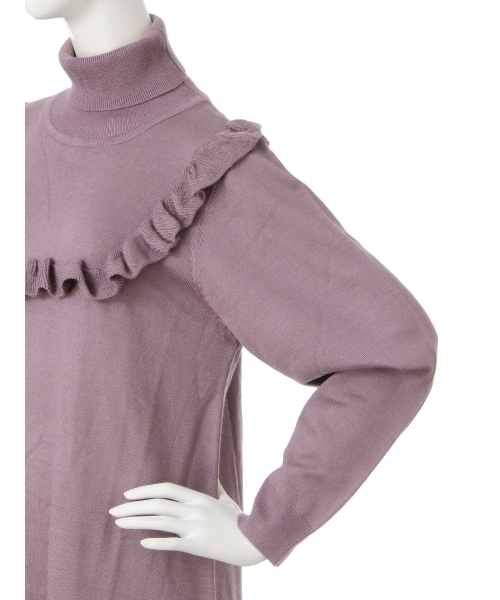 merry jenny（メリージェニー）の「スクエアフリルニットワンピース（ワンピース・レディース・ブラック/パープル/アイボリー・FREE）」の8枚目の写真