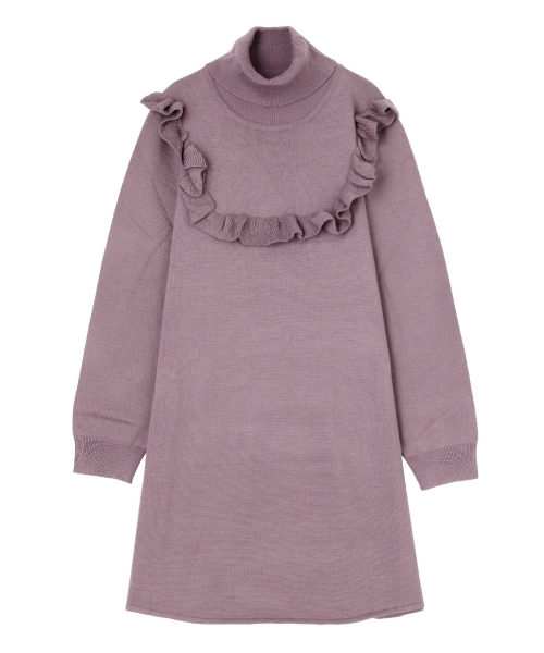 merry jenny（メリージェニー）の「スクエアフリルニットワンピース（ワンピース・レディース・ブラック/パープル/アイボリー・FREE）」の10枚目の写真