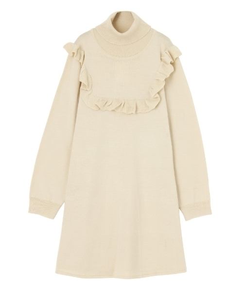 merry jenny（メリージェニー）の「スクエアフリルニットワンピース（ワンピース・レディース・ブラック/パープル/アイボリー・FREE）」の12枚目の写真