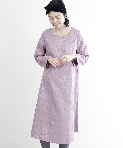 Merlot Plus メルロープリュス の フラワージャガードワンピース1305 ワンピース Wear