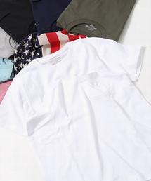 coen | USAコットンクルーネックポケットTシャツ2018SS(ライトピンク、ライトブルー⇒WEB限定カラー)(Tシャツ/カットソー)