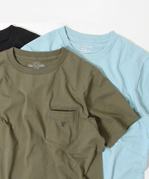 coen（コーエン）の「USAコットンクルーネックポケットTシャツ2018SS(ライトピンク、ライトブルー⇒WEB限定カラー)（Tシャツ/カットソー・メンズ・ライトピンク/ホワイト/ブラック/ライトグレー/オリーブ/ネイビー/ライトブルー/パープル/オレンジ系その他・MEDIUM/X-LARGE/LARGE/SMALL）」の5枚目の写真