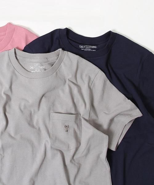coen（コーエン）の「USAコットンクルーネックポケットTシャツ2018SS(ライトピンク、ライトブルー⇒WEB限定カラー)（Tシャツ/カットソー・メンズ・ライトピンク/ホワイト/ブラック/ライトグレー/オリーブ/ネイビー/ライトブルー/パープル/オレンジ系その他・MEDIUM/X-LARGE/LARGE/SMALL）」の4枚目の写真