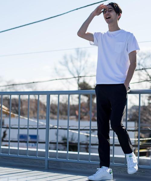 coen（コーエン）の「USAコットンクルーネックポケットTシャツ2018SS(ライトピンク、ライトブルー⇒WEB限定カラー)（Tシャツ/カットソー・メンズ・ライトピンク/ホワイト/ブラック/ライトグレー/オリーブ/ネイビー/ライトブルー/パープル/オレンジ系その他・MEDIUM/X-LARGE/LARGE/SMALL）」の16枚目の写真