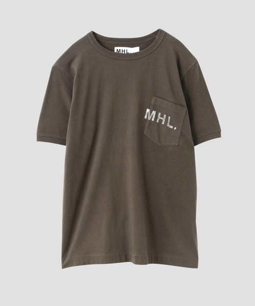 MHL.（エムエイチエル）の「PRINTED COTTON JERSEY（Tシャツ/カットソー・メンズ・ホワイト/オフホワイト/チャコール・MEDIUM/SMALL/LARGE/X-LARGE）」の2枚目の写真