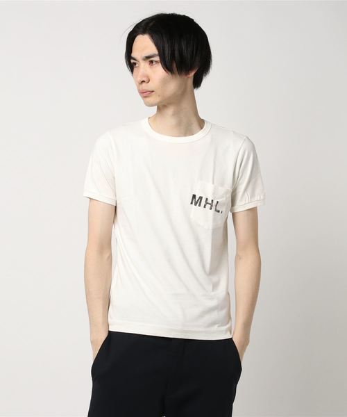 MHL.（エムエイチエル）の「PRINTED COTTON JERSEY（Tシャツ/カットソー・メンズ・ホワイト/オフホワイト/チャコール・MEDIUM/SMALL/LARGE/X-LARGE）」の16枚目の写真