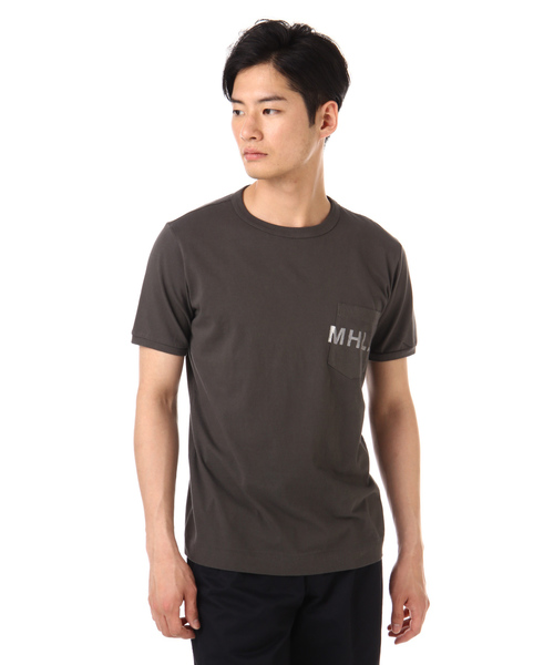 MHL.（エムエイチエル）の「PRINTED COTTON JERSEY（Tシャツ/カットソー・メンズ・ホワイト/オフホワイト/チャコール・MEDIUM/SMALL/LARGE/X-LARGE）」の12枚目の写真