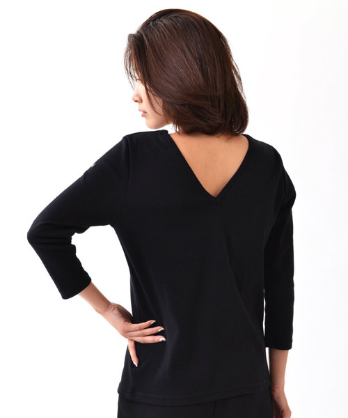 Le Minor(ルミノア)の「Le minor(ルミノア)後ろ空きカットソー(Tシャツ/カットソー・レディース・ブラック/ホワイト・1)」の2枚目の写真