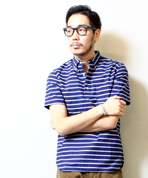 BEAMS PLUS（ビームスプラス）の「○B+P/O BD Border（シャツ/ブラウス・メンズ・ホワイト/ブルー/ネイビー・SMALL/MEDIUM/LARGE）」の12枚目の写真