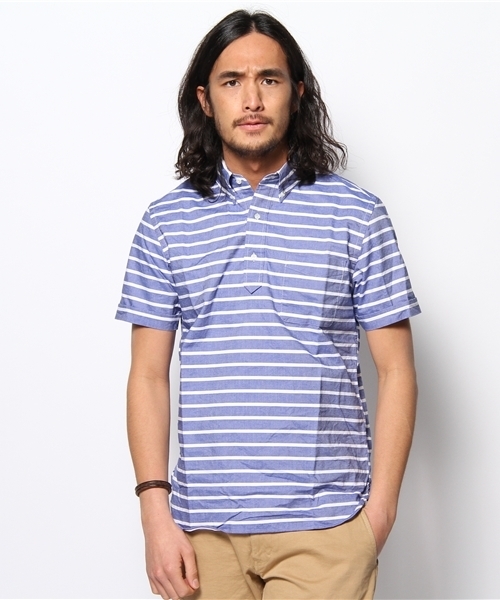 BEAMS PLUS（ビームスプラス）の「○B+P/O BD Border（シャツ/ブラウス・メンズ・ホワイト/ブルー/ネイビー・SMALL/MEDIUM/LARGE）」の13枚目の写真