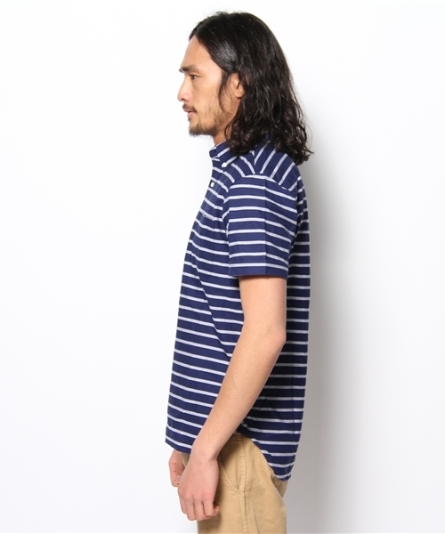 BEAMS PLUS（ビームスプラス）の「○B+P/O BD Border（シャツ/ブラウス・メンズ・ホワイト/ブルー/ネイビー・SMALL/MEDIUM/LARGE）」の4枚目の写真
