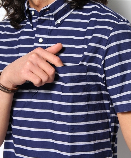 BEAMS PLUS（ビームスプラス）の「○B+P/O BD Border（シャツ/ブラウス・メンズ・ホワイト/ブルー/ネイビー・SMALL/MEDIUM/LARGE）」の7枚目の写真