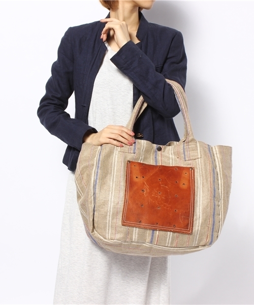 A Reincarnation Key ミリタリーリメイクトートバッグ Ray BEAMS（レイビームス）の「A Reincarnation key / 麻ストラップ