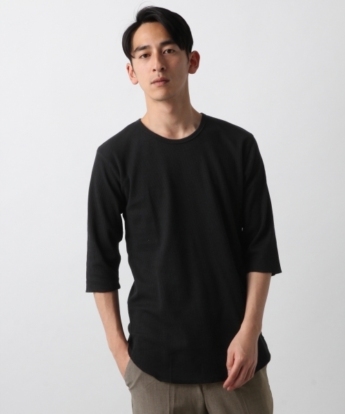 RAGEBLUE（レイジブルー）の「ワッフルロングクルー5分袖/790347（Tシャツ/カットソー・メンズ・グレー/ブラック/その他/ホワイト・MEDIUM/SMALL/LARGE）」の3枚目の写真