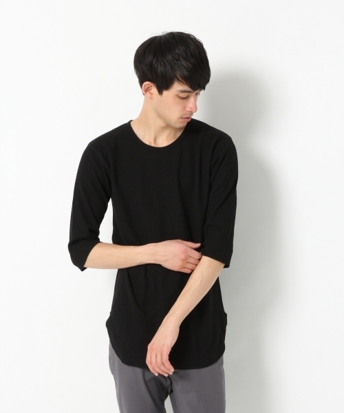 RAGEBLUE（レイジブルー）の「ワッフルロングクルー5分袖/790347（Tシャツ/カットソー・メンズ・グレー/ブラック/その他/ホワイト・MEDIUM/SMALL/LARGE）」の9枚目の写真