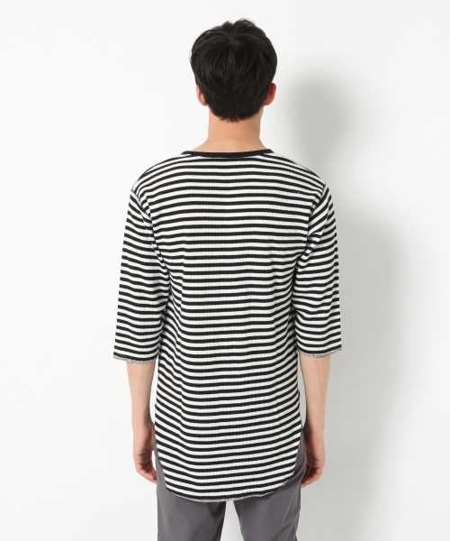 RAGEBLUE（レイジブルー）の「ワッフルロングクルー5分袖/790347（Tシャツ/カットソー・メンズ・グレー/ブラック/その他/ホワイト・MEDIUM/SMALL/LARGE）」の13枚目の写真