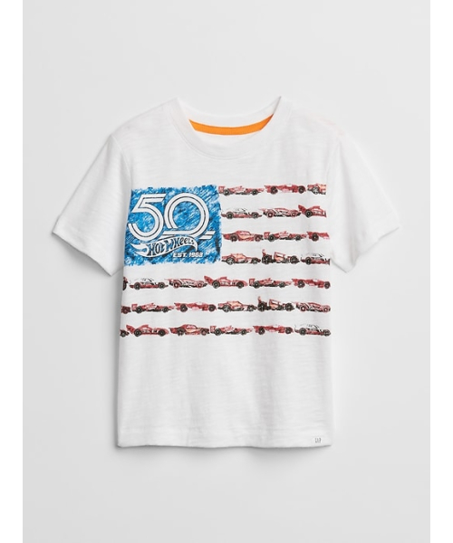 GAP(ギャップ)の「Gapkids | Hot Wheels グラフィックTシャツ(Tシャツ/カットソー・キッズ・グレー/ホワイト・100cm/80cm/90cm/95cm/110cm/105cm)」の1枚目の写真