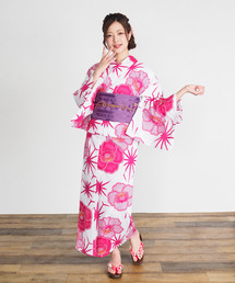 雑誌掲載 セブンティーン掲載 一人でも着れる浴衣3点セット浴衣作り帯下駄