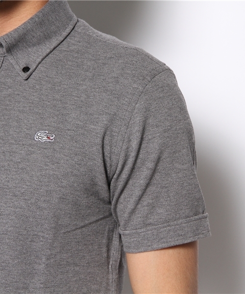 LACOSTE×SHIPS 別注 ボタンダウンポロシャツ ホワイト サイズ3 LACOSTE ポロシャツ 「SHIPS別注」LACOSTE: NEW 70's ドロップ