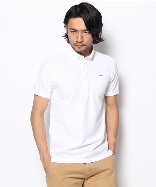 LACOSTE×SHIPS 別注 ボタンダウンポロシャツ ホワイト サイズ3 SHIPS（シップス）の「LACOSTE: 【KH038E】ボタンダウン ポロ