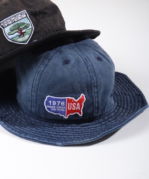 FUNALIVE（ファンアライブ）の「WAPPEN CANVAS METRO キャンバスワッペンメトロハット（ハット・メンズ・ベージュ/ブラック/ネイビー/オリーブドラブ・FREE）」の4枚目の写真