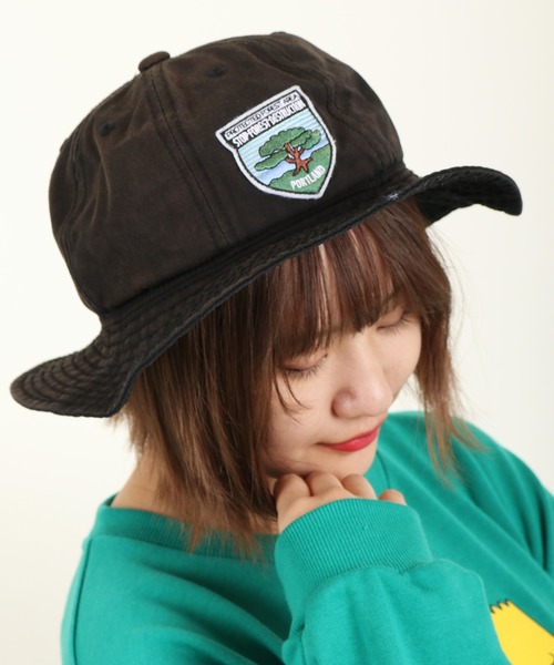 FUNALIVE（ファンアライブ）の「WAPPEN CANVAS METRO キャンバスワッペンメトロハット（ハット・メンズ・ベージュ/ブラック/ネイビー/オリーブドラブ・FREE）」の2枚目の写真