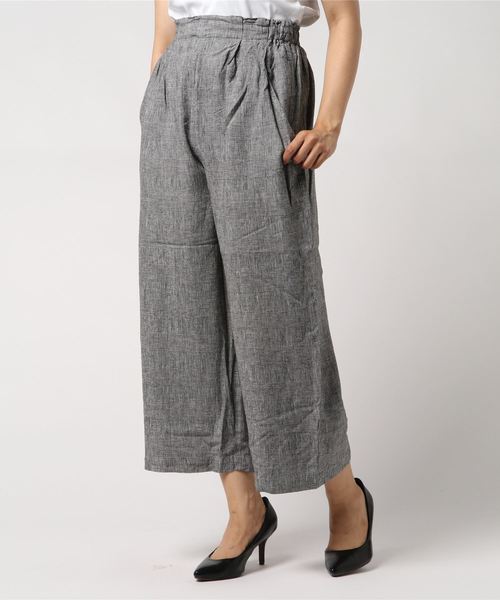 AMERICAN HOLIC（アメリカンホリック）の「・ハイウエストタックワイドパンツ○（その他パンツ・レディース・ネイビー/ブラック系その他3/カーキ/ブラウン系その他4/ベージュ・L/M）」の6枚目の写真