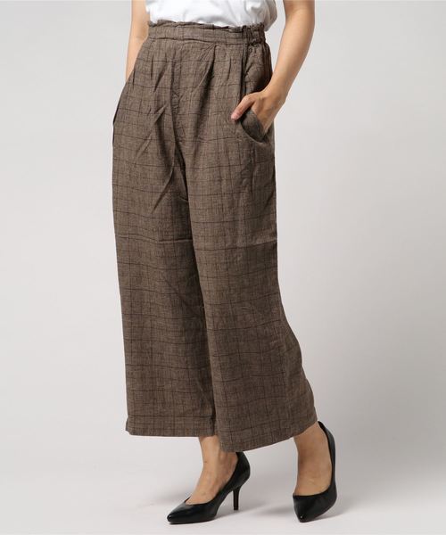 AMERICAN HOLIC（アメリカンホリック）の「・ハイウエストタックワイドパンツ○（その他パンツ・レディース・ネイビー/ブラック系その他3/カーキ/ブラウン系その他4/ベージュ・L/M）」の7枚目の写真