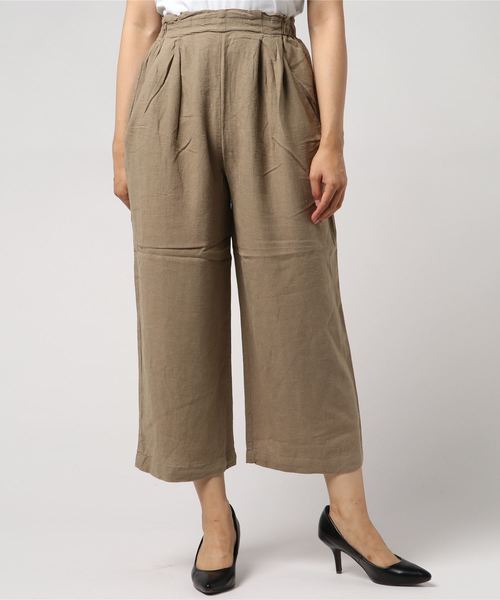 AMERICAN HOLIC（アメリカンホリック）の「・ハイウエストタックワイドパンツ○（その他パンツ・レディース・ネイビー/ブラック系その他3/カーキ/ブラウン系その他4/ベージュ・L/M）」の8枚目の写真