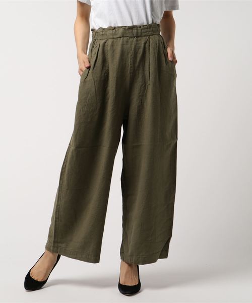 AMERICAN HOLIC（アメリカンホリック）の「・ハイウエストタックワイドパンツ○（その他パンツ・レディース・ネイビー/ブラック系その他3/カーキ/ブラウン系その他4/ベージュ・L/M）」の9枚目の写真