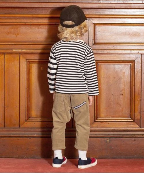 BREEZE(ブリーズ)の「ネット限定 切替ボーダーTシャツ(Tシャツ/カットソー・キッズ・ブラック/ネイビー/イエロー・80/90/95/100/110/120/130/140)」の5枚目の写真