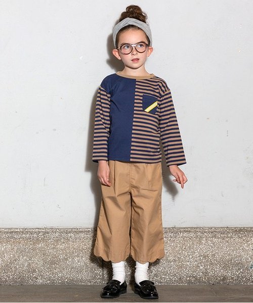 BREEZE(ブリーズ)の「ネット限定 切替ボーダーTシャツ(Tシャツ/カットソー・キッズ・ブラック/ネイビー/イエロー・80/90/95/100/110/120/130/140)」の6枚目の写真