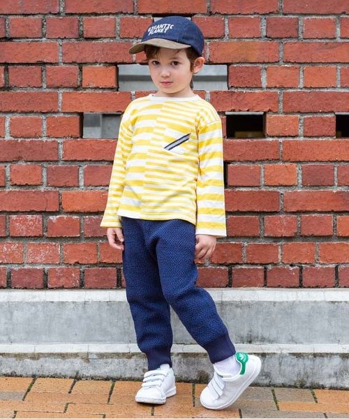 BREEZE(ブリーズ)の「ネット限定 切替ボーダーTシャツ(Tシャツ/カットソー・キッズ・ブラック/ネイビー/イエロー・80/90/95/100/110/120/130/140)」の8枚目の写真