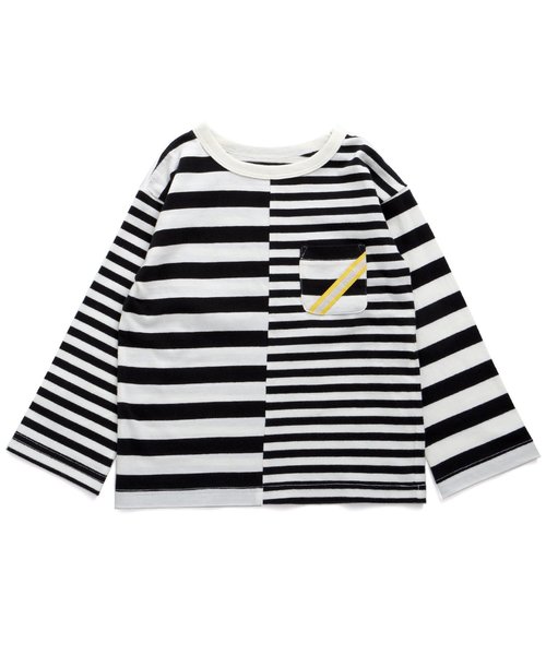 BREEZE(ブリーズ)の「ネット限定 切替ボーダーTシャツ(Tシャツ/カットソー・キッズ・ブラック/ネイビー/イエロー・80/90/95/100/110/120/130/140)」の10枚目の写真