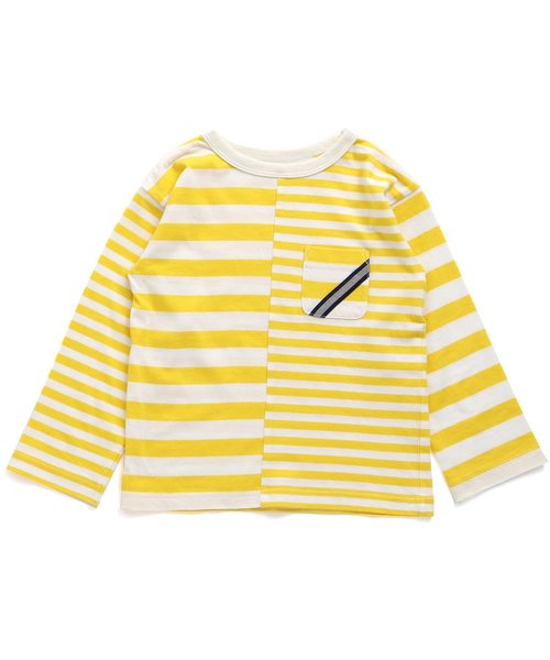 BREEZE(ブリーズ)の「ネット限定 切替ボーダーTシャツ(Tシャツ/カットソー・キッズ・ブラック/ネイビー/イエロー・80/90/95/100/110/120/130/140)」の16枚目の写真