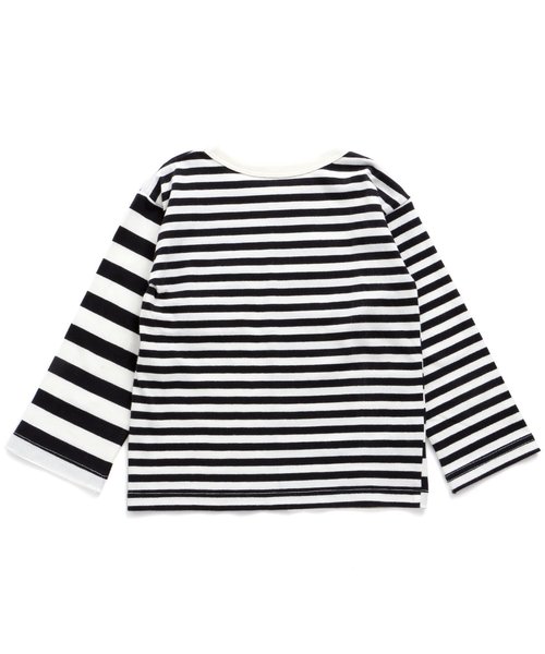 BREEZE(ブリーズ)の「ネット限定 切替ボーダーTシャツ(Tシャツ/カットソー・キッズ・ブラック/ネイビー/イエロー・80/90/95/100/110/120/130/140)」の17枚目の写真