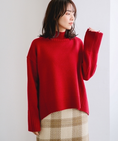 A part by（アパートバイ）の「5GWオフタートル　797532（ニット/セーター・レディース・ブラック/グレー/レッド/オフホワイト/マスタード/ライトブルー/パープル・FREE）」の7枚目の写真