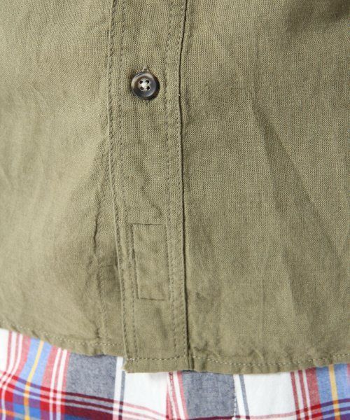 GLOBAL WORK（グローバルワーク）の「【GLOBAL WORK】綿麻サファリシャツ（シャツ/ブラウス・メンズ・グリーン/ベージュ・LARGE/MEDIUM/SMALL/X-LARGE）」の8枚目の写真