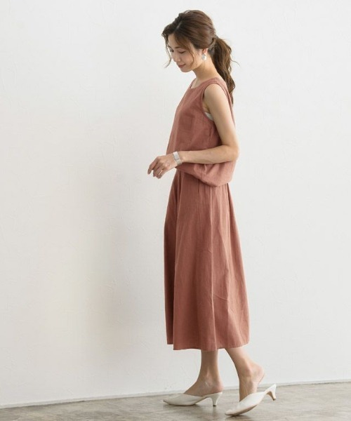 Pierrot（ピエロ）の「綿麻フレアスカート セットアップ（スカート・レディース・ベージュ/カーキ/ネイビー/アイボリー/オレンジ系その他/ブラウン系その他・M/L）」の18枚目の写真