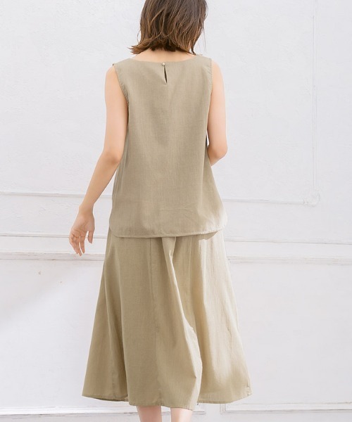 Pierrot（ピエロ）の「綿麻フレアスカート セットアップ（スカート・レディース・ベージュ/カーキ/ネイビー/アイボリー/オレンジ系その他/ブラウン系その他・M/L）」の15枚目の写真