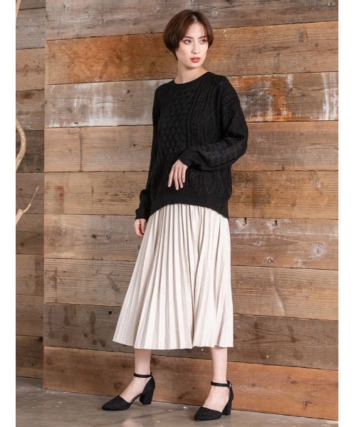 fifth（フィフス）の「プリーツスエードロングスカート（スカート・レディース・グレー/グリーン/ブラウン/ブラック/アイボリー・MEDIUM）」の19枚目の写真