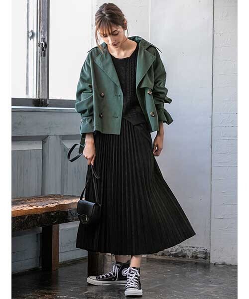 fifth（フィフス）の「プリーツスエードロングスカート（スカート・レディース・グレー/グリーン/ブラウン/ブラック/アイボリー・MEDIUM）」の20枚目の写真