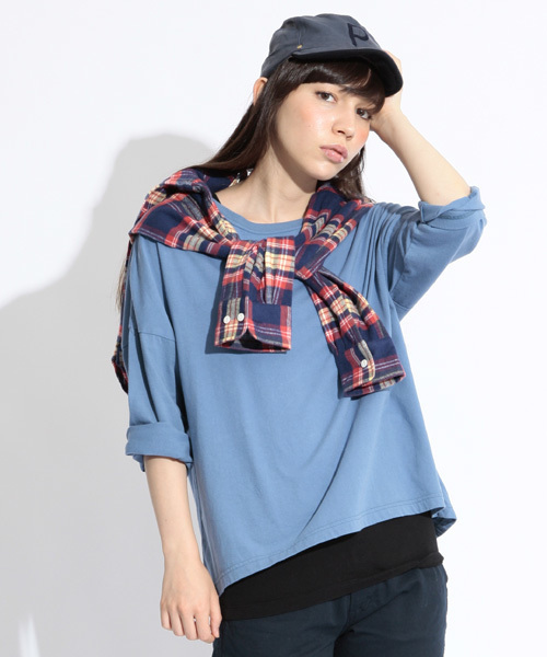 BEAMS BOY（ビームスボーイ）の「○BEAMS BOY / ドロップショルダー Uネック7分袖（Tシャツ/カットソー・レディース・ホワイト/トップグレー/ブラック/ブルー系その他/ライトピンク・ONE SIZE）」の5枚目の写真