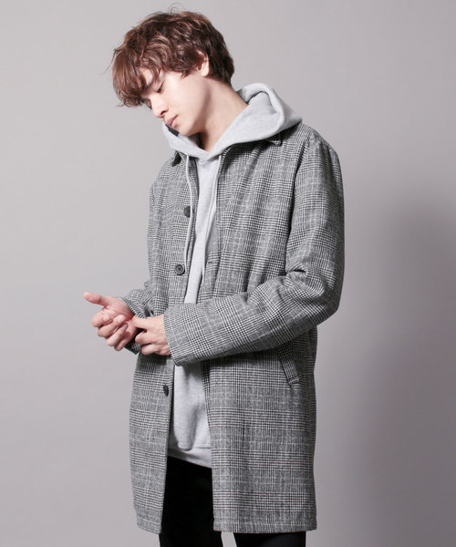 ASTRONOMY(アストロノミー)の「ビッグシルエットウールタッチ比翼ステンカラーコート(ステンカラーコート・メンズ・グレー/カーキ/キャメル/チャコール/ブラック/ブルー系その他/ワイン/ブラウン/ネイビー/ベージュ系その他/モカ/グレー系その他/アイボリー/ベージュ系/ブラック系/ダークブラウン・LL/S/M/L)」の6枚目の写真