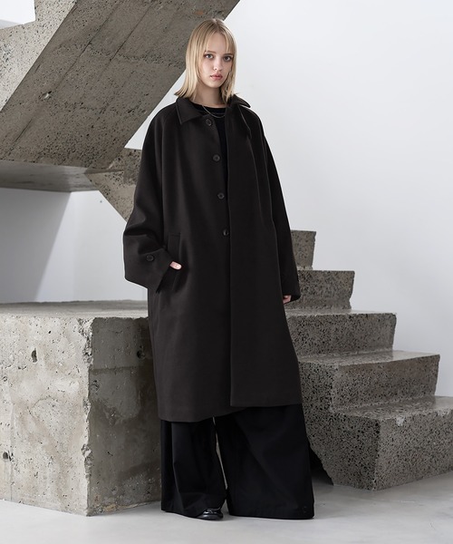 パラスパレス♡アシンメトリー ビッグカラー ウール コート 2 生成色 日本製 コート | BINGOYA