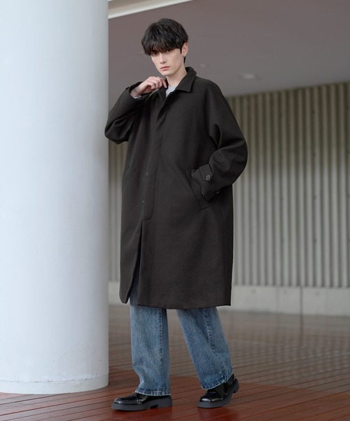 美品 トゥモローランド 比翼 メルトンウール ステンカラーコート M黒 ゆったり 楽天市場】ウールカシミヤ メルトン ベルテッド ステンカラーコート