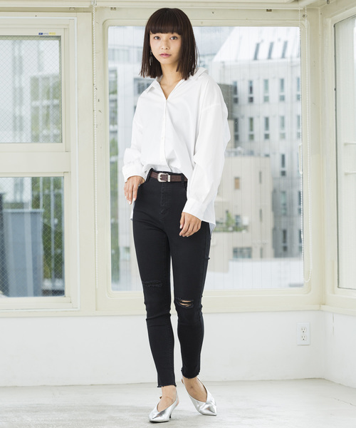 WEGO（ウィゴー）の「WEGO/スーパーフィットハイライズスラッシュスキニーパンツ（デニムパンツ・レディース・ブラック/ブルー系その他2/ブルー系その他/インディゴブルー・MEDIUM/SMALL/LARGE）」の12枚目の写真