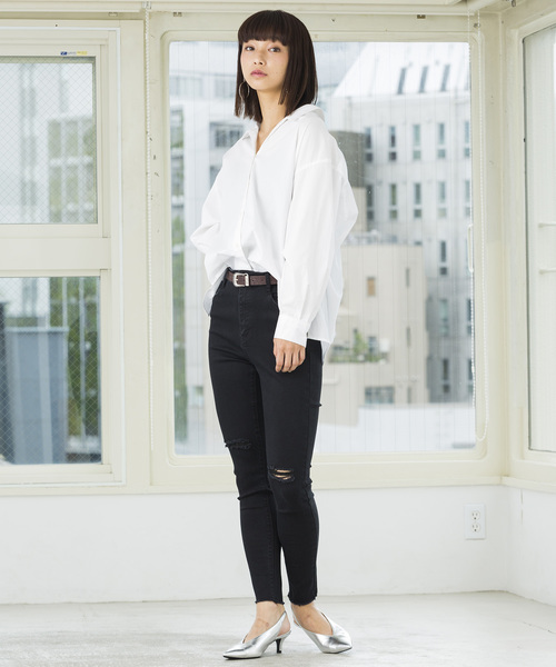 WEGO（ウィゴー）の「WEGO/スーパーフィットハイライズスラッシュスキニーパンツ（デニムパンツ・レディース・ブラック/ブルー系その他2/ブルー系その他/インディゴブルー・MEDIUM/SMALL/LARGE）」の11枚目の写真