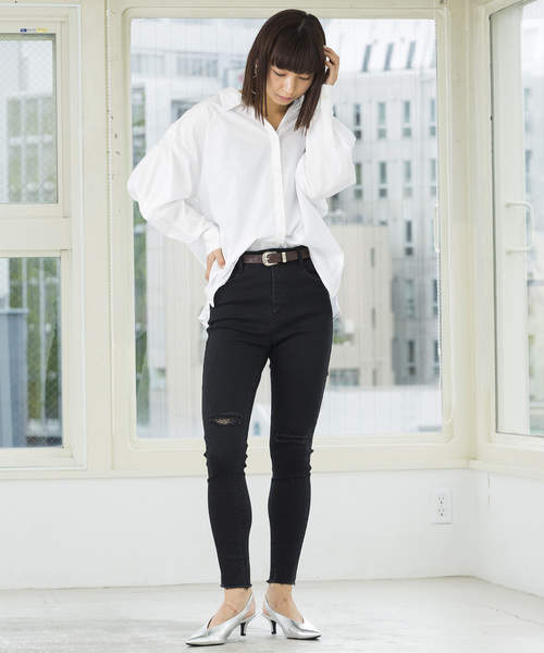 WEGO（ウィゴー）の「WEGO/スーパーフィットハイライズスラッシュスキニーパンツ（デニムパンツ・レディース・ブラック/ブルー系その他2/ブルー系その他/インディゴブルー・MEDIUM/SMALL/LARGE）」の10枚目の写真